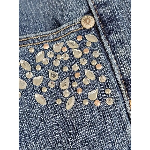 Soft Surroundinsg Jeans Womens 24 48x29 High Rise Boot Spangle Blue Stretch - Picture 7 of 16